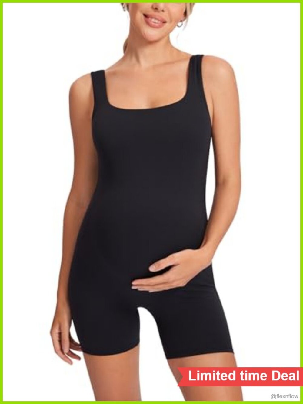 Maternity Jumpsuit Shorts Tank Low Back Slim Fit Casual